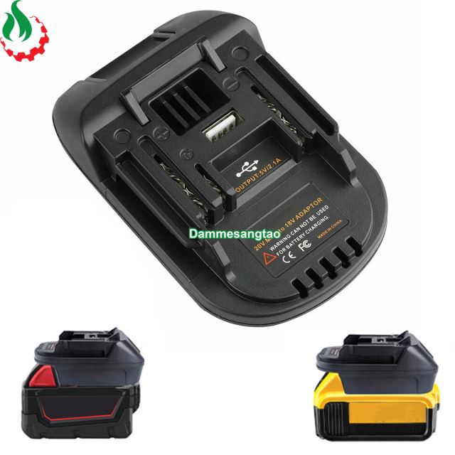 Đế chuyển pin Dewalt Mil 18V sang máy Makita 18V (DM18M)