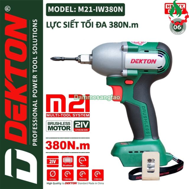 Máy siết bulong pin 21V Dekton M21-IW380N 380Nm