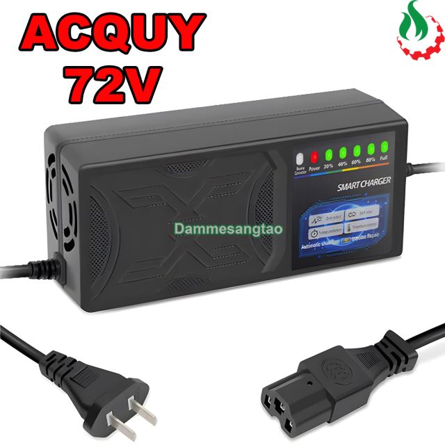 Sạc xe điện 72V dùng cho bình Acquy chống phù bình có hiển thị phần trăm sạc