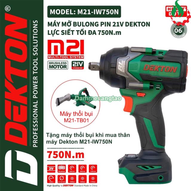 Máy siết bulong pin 21V Dekton M21-IW750N 750Nm