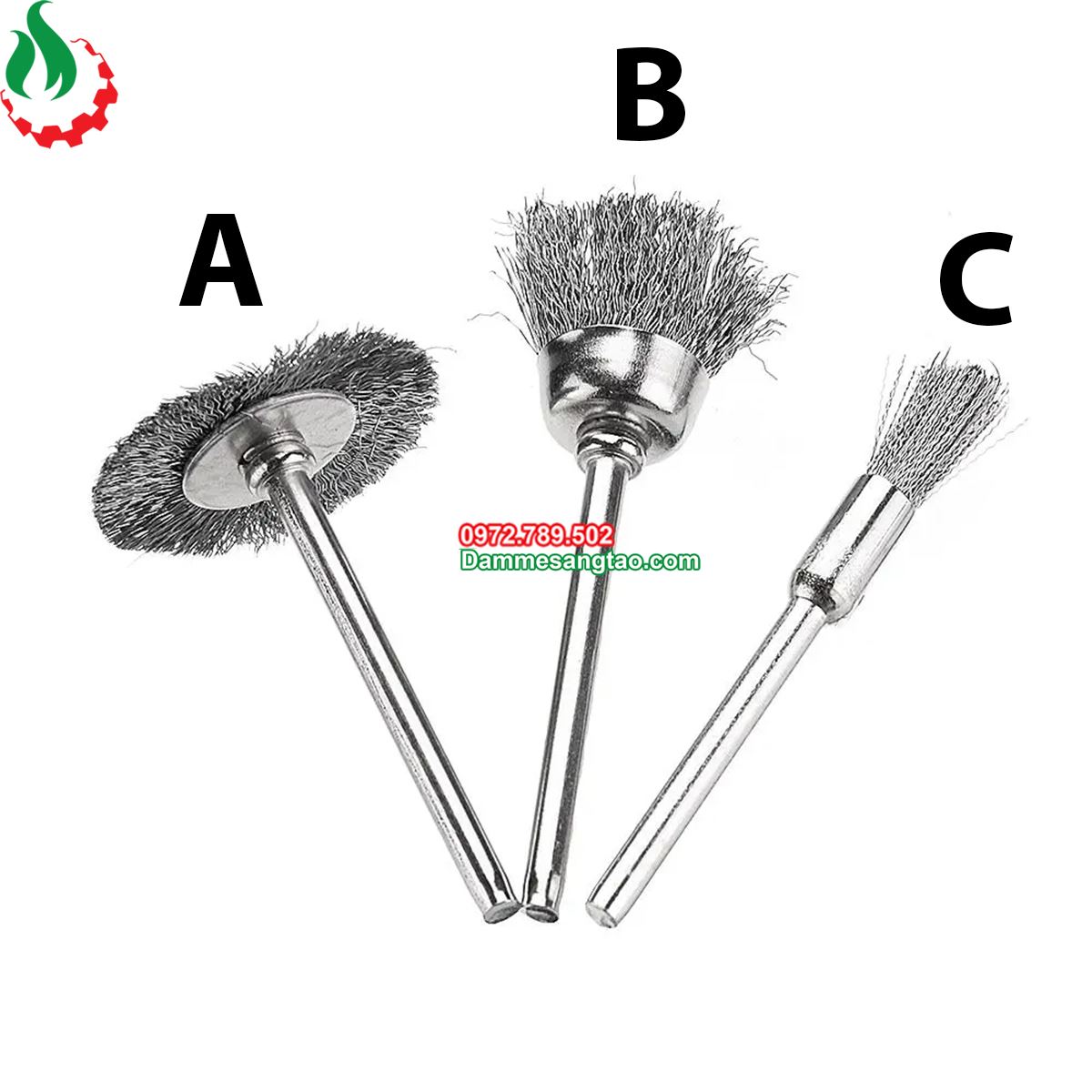 Chổi đánh rỉ sét trục 3mm 2866