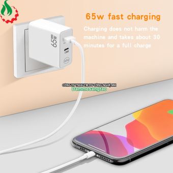 Củ sạc nhanh 65W GaN PD33W - QC5.0 chuẩn EU