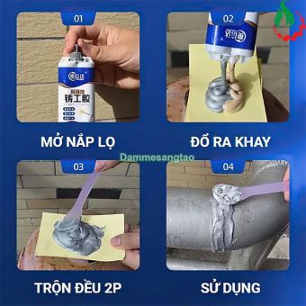Keo dán đa năng 2 thành phần dán sắt thép kim loại chịu nhiệt độ cao