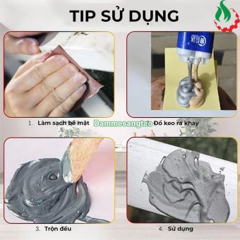Keo dán đa năng 2 thành phần dán sắt thép kim loại chịu nhiệt độ cao