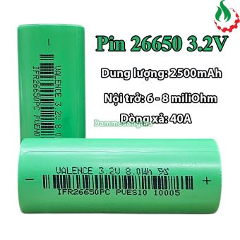 Cell pin sắt 26650 3.2V LiFePo4 2500mah 15C Xả 40A