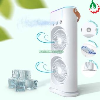 Quạt phun sương Tích điện 2 tầng Đảo chiều có Remote (Dung tích 400ml)