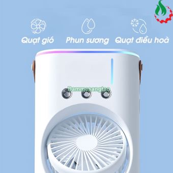 Quạt phun sương Tích điện 2 tầng Đảo chiều có Remote (Dung tích 400ml)