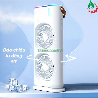 Quạt phun sương Tích điện 2 tầng Đảo chiều có Remote (Dung tích 400ml)