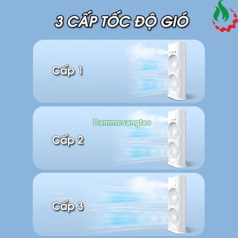 Quạt phun sương Tích điện 2 tầng Đảo chiều có Remote (Dung tích 400ml)