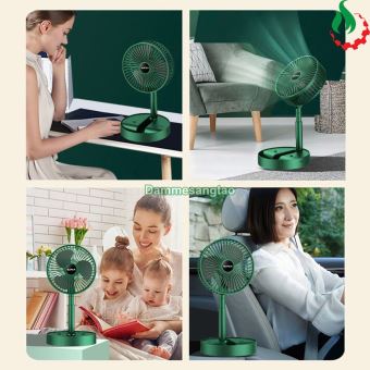 Quạt tích điện Mini gấp gọn 3 cấp tốc độ gió