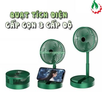 Quạt tích điện Mini gấp gọn 3 cấp tốc độ gió