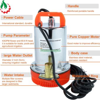 Bơm chìm 12V-24V công suất 180W 100Lít/Phút