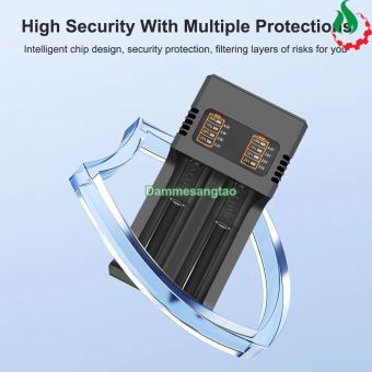 Sạc pin đa năng 2 khe MS-282AX Li-ion 3.7V 26650 21700 18650 18500 16340 14500