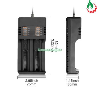 Sạc pin đa năng 2 khe MS-282AX Li-ion 3.7V 26650 21700 18650 18500 16340 14500