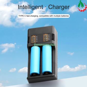 Sạc pin đa năng 2 khe MS-282AX Li-ion 3.7V 26650 21700 18650 18500 16340 14500