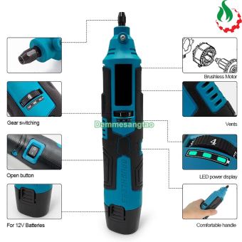 Máy mài khuôn pin 12V không chổi than