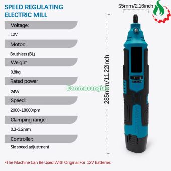 Máy mài khuôn pin 12V không chổi than