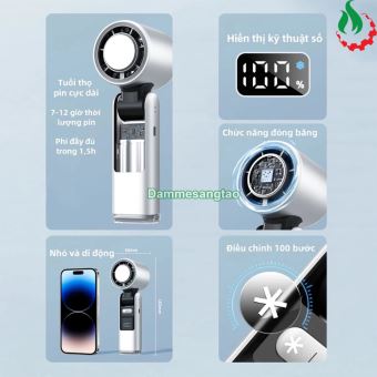 Quạt cầm tay di động tốc độ cao K-801 5 cấp độ