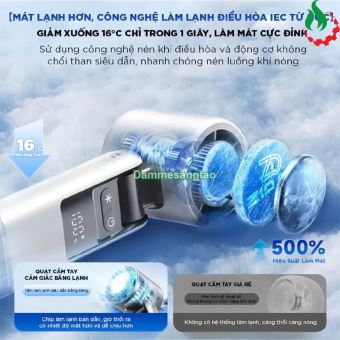 Quạt cầm tay di động tốc độ cao K-801 5 cấp độ