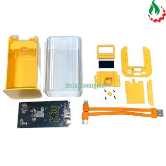 Box sạc dự phòng trong suốt 4 cell 21700 (DX138 - Vuông) sạc nhanh 22.5W