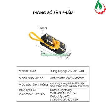 Box sạc dự phòng 1 cell 21700 công suất 10W (Box không pin)