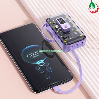 Box sạc dự phòng trong suốt 2 cell 21700 (Y296) Sạc nhanh 22.5W