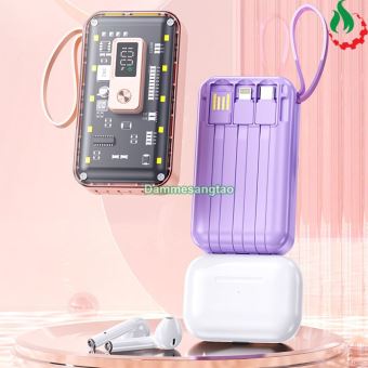 Box sạc dự phòng trong suốt 2 cell 21700 (Y296) Sạc nhanh 22.5W