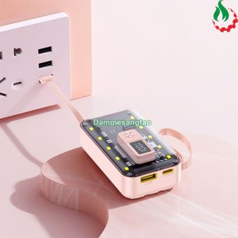 Box sạc dự phòng trong suốt 2 cell 21700 (Y296) Sạc nhanh 22.5W