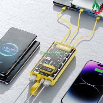 Box sạc dự phòng trong suốt 20000mAh 66W sạc nhanh PD22.5W