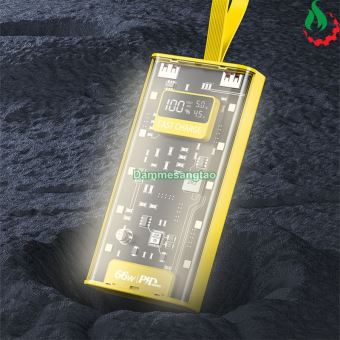 Box sạc dự phòng trong suốt 20000mAh 66W sạc nhanh PD22.5W