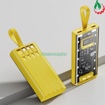 Box sạc dự phòng trong suốt 20000mAh 66W sạc nhanh PD22.5W