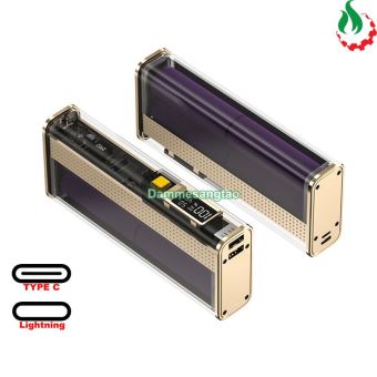 Box sạc dự phòng trong suốt 4 cell 21700 (K37-Dẹp) sạc nhanh 22.5W