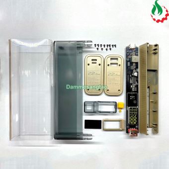 Box sạc dự phòng trong suốt 4 cell 21700 (K37-Dẹp) sạc nhanh 22.5W
