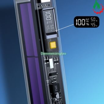 Box sạc dự phòng trong suốt 4 cell 21700 (K37-Dẹp) sạc nhanh 22.5W