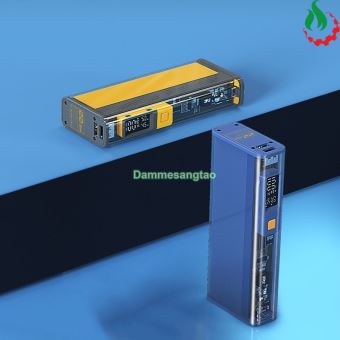 Box sạc dự phòng trong suốt 4 cell 21700 (K37V2.0 - Dẹp) sạc nhanh 22.5W
