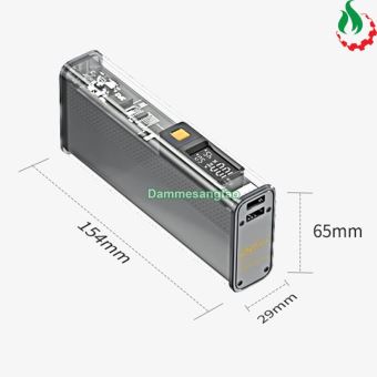 Box sạc dự phòng trong suốt 4 cell 21700 (K37V2.0 - Dẹp) sạc nhanh 22.5W