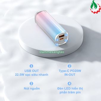 Box sạc dự phòng 1 cell 21700 (Y212) sạc nhanh 22.5W