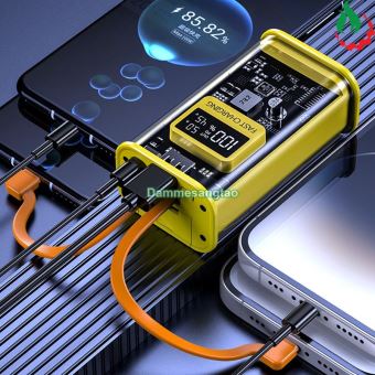 Box sạc dự phòng trong suốt 2 cell 21700 sạc nhanh 22.5W