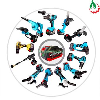 Pin đóng Makita 18V mạch sạc adapter vỏ chống sốc Mẫu 1 (Pin đóng Lishen hoặc tương đương)