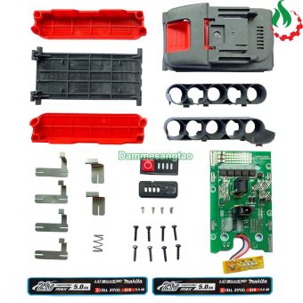 Vỏ pin Makita 18V 21700 adapter chống sốc (Kèm mạch)