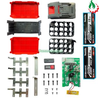 Vỏ pin Makita 18V 21700 adapter chống sốc (Kèm mạch)