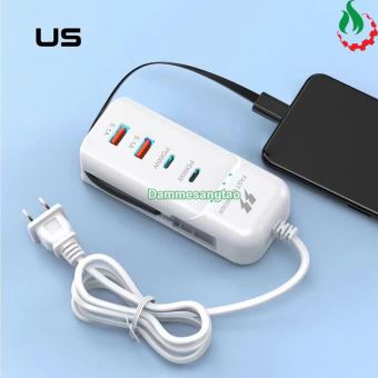Bộ sạc nhanh đa năng 5in1 66W (2-USB 2-PD 1-Type C)
