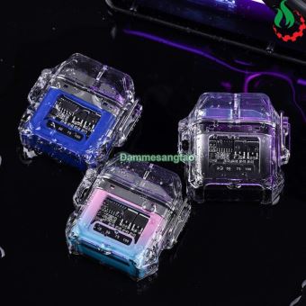 Bật lửa Plasma kiêm đèn LED 3 chế độ sáng (Vỏ trong suốt chống nước)