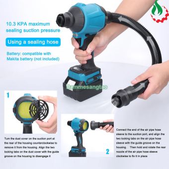 Máy thổi bụi bơm hơi kiêm hút chân không pin 18V chân pin Makita