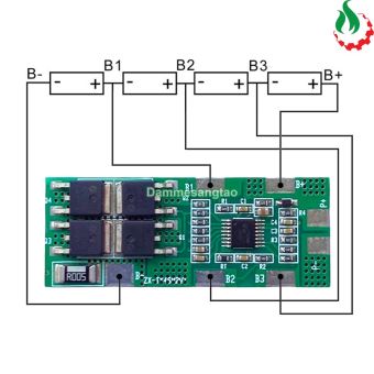 Mạch 4S 14V 10A bảo vệ pin Li-ion 3.7V