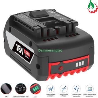 Pin đóng Bosch 18V nhận sạc zin (Pin 18650 Lishen hoặc tương đương)