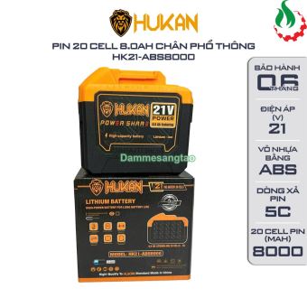 (Quà tặng) Pin 21V Hukan HK21-ABS8000 8.0AH 20 cell - xả 5C