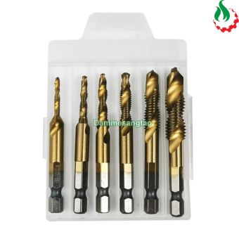 Mũi khoan taro chuôi lục giác thép HSS 4341 (Bộ 6 mũi)