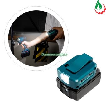 Đế chuyển pin makita 18V cổng sạc điện thoại và DC 12V