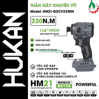 Máy bắn vít pin 21V Hukan HM21-G2CVX230N 230N.m